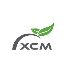 XCM letter nature logo design on white background. XCM creative initials letter leaf logo concept. XCM letter design.