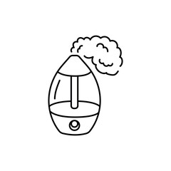 Humidifier with steam color line icon. Kitchen device.