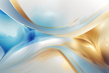 Abstract golden silver and blue grandient paint. Generative AI