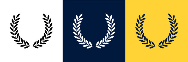 Laurel wreath victory icon set © 4zevar