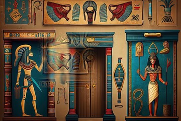 Mural painting in Egypt by generative AI