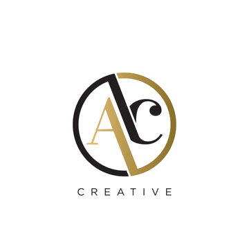 ac logo design vector icon luxury premium