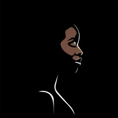 Beautiful Black Girl With Her Eyes Closed In Profile