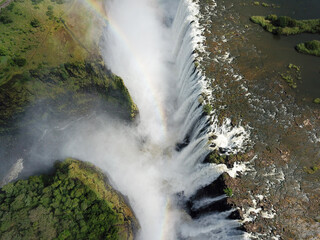 Victoria Falls at the Border of Zimbabwe and Zambia in Africa. The Great Victoria Falls One of the...