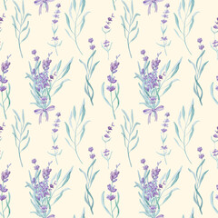 Beautiful lavender provence watercolor illustration