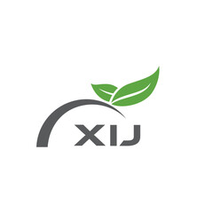 XIJ letter nature logo design on white background. XIJ creative initials letter leaf logo concept. XIJ letter design.