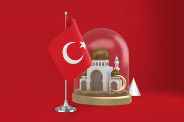 Ramadan Turkey Flag and Mosque