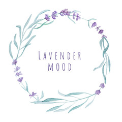 Beautiful lavender provence watercolor illustration