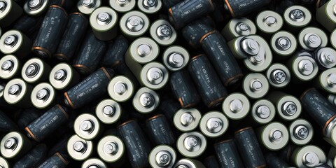 Fototapeta premium Battery Waste, Environment, Generative AI