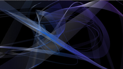 abstract background illustration of the intersection of lines and surfsaces with light streaks