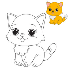 kitten coloring book for kids isolated vector