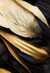 Floral black and gold abstract Background Image Photography with mood lightspots, sparkles and mist with natural texture
