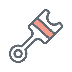 Car Piston Vector Fill Outline Icons. Simple stock illustration stock