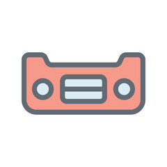 Obraz premium Front Bumper Vector Fill Outline Icons. Simple stock illustration stock