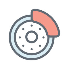 Car Break  Vector Fill Outline Icons. Simple stock illustration stock