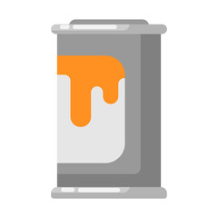 Can of paint for building. Industrial product for construction and renovation. Object for shop and warehouse.