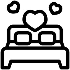 bed black outline icon