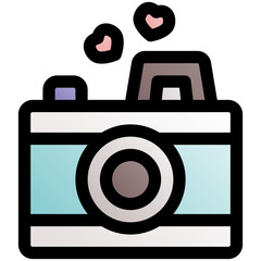 camera black outline filled color icon