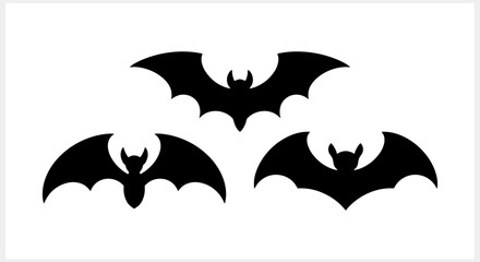Stencil bat isolated. Hand drawn art. Halloween symbol. Animal vector stock illustration. EPS 10