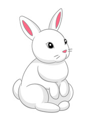 Fototapeta na wymiar Cute Easter Bunny illustration. Cartoon rabbit character for traditional celebration.