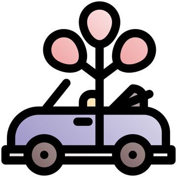 recommend clip art: just wedding car black outline filled color icon