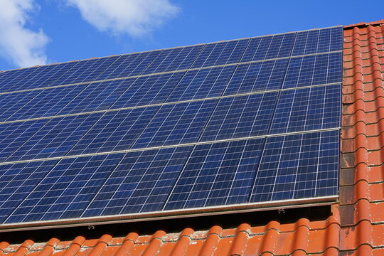 solar panels on roof,solar, energy, panel, power, electricity, sun, photovoltaic, alternative, blue, cell, ecology, renewable, solar panel, environment, roof, technology, sky, sunlight, green,