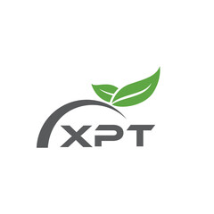 XPT letter nature logo design on white background. XPT creative initials letter leaf logo concept. XPT letter design.
