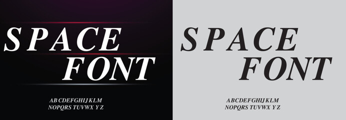 Space Font, Modern Sport Fonts. Typeface Tech style fonts for technology, digital, movie, logo design. Alphabet Collections