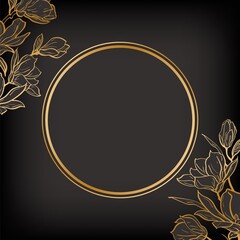 Floral background hand drawn vector botanical frame