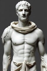 Fototapeta na wymiar Roman style marble man statue