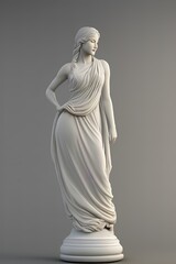 Roman style marble woman statue