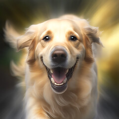 Happy Dog Up Close Smile Running Golden Retriever 8K HD
