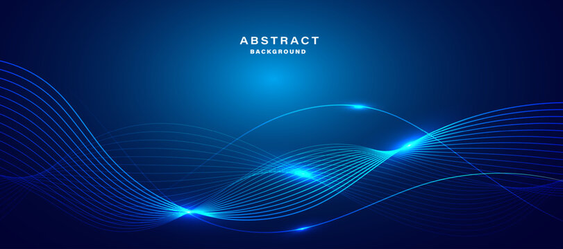 Abstract blue background with flowing lines. Dynamic waves. vector illustration.	
