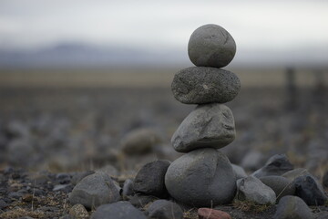 Fototapeta na wymiar The amazing stone towers somewhere in Icelandic