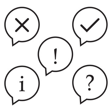 Conjuntos de signos dentro de una burbuja. Icono vector