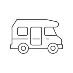 Camper van line outline icon