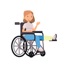 Woman in wheelchair flat icon. Colored vector element from disabled collection. Creative Woman in wheelchair icon for web design, templates and infographics.