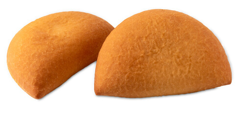 Deep Fried Italian Panzerotti Calzone, typical Apulian fritters stuffed with tomato and mozzarella...