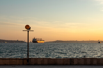 Cargo ship in the Bosphorus.