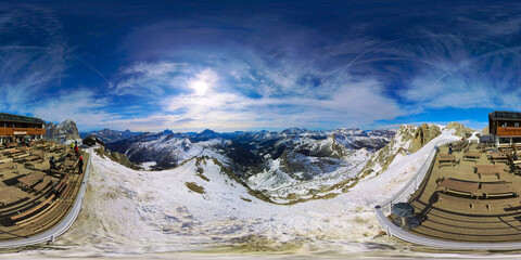 A Winter Wonderland 360 View of the Lagazuoi Refuge
Majestic Peaks and Serene Valleys A 360 View of the Italian Alps