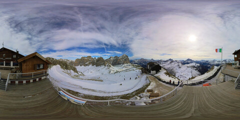 A Winter Wonderland 360 View of the Lagazuoi Refuge
Majestic Peaks and Serene Valleys A 360 View of the Italian Alps