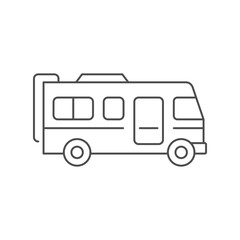 Camper bus line outline icon