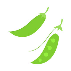 スナップエンドウ。フラットなベクターイラスト。
Snap peas. Flat designed vector illustration.