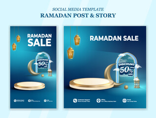 Ramadan sale banner social media post template