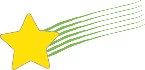 Obraz premium Yellow star with meteor streaks, twinkle and twinkle, meteor streaks