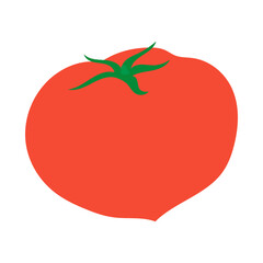 真っ赤なトマト。フラットなベクターイラスト。
Bright red tomato. Flat designed vector illustration.