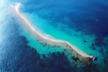 Fototapeta na wymiar Aerial view of reef from drone. Generative AI