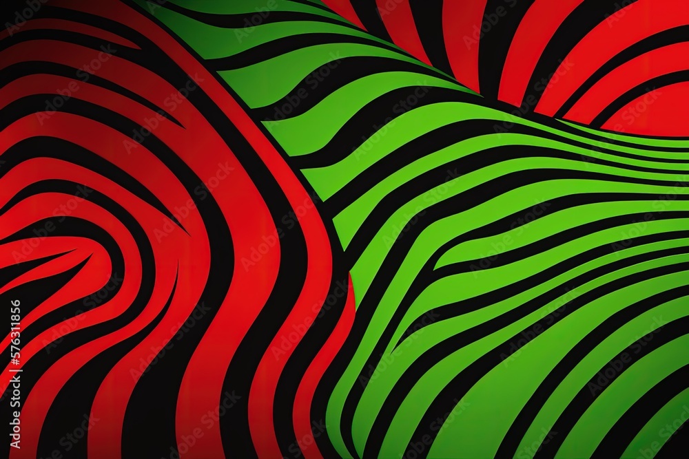 Poster graphics based on a vibrant zebra skin pattern. generative ai