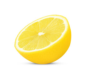 Slice of lemon fruit isolated on transparent background. PNG