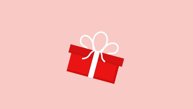 simple video animation with red gift box
